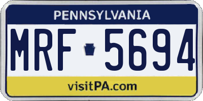 PA license plate MRF5694