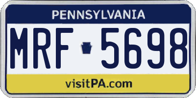 PA license plate MRF5698