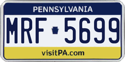 PA license plate MRF5699