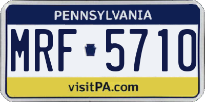 PA license plate MRF5710