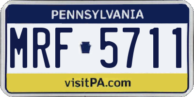 PA license plate MRF5711