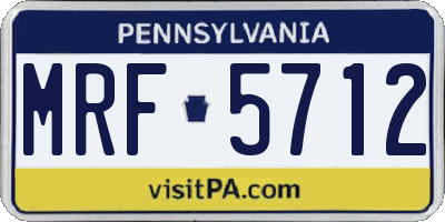 PA license plate MRF5712