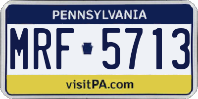 PA license plate MRF5713