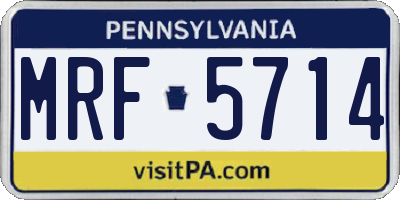 PA license plate MRF5714