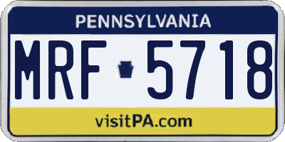 PA license plate MRF5718