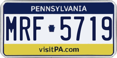 PA license plate MRF5719