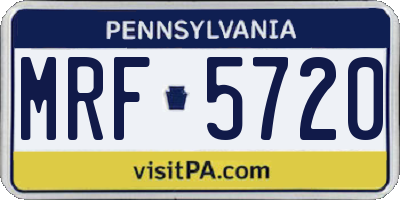 PA license plate MRF5720