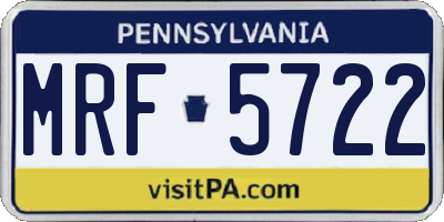 PA license plate MRF5722