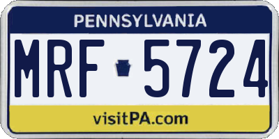 PA license plate MRF5724