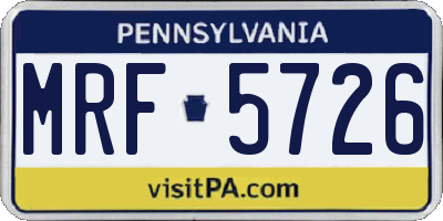 PA license plate MRF5726
