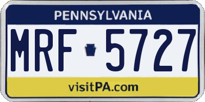 PA license plate MRF5727