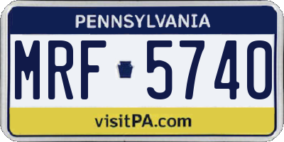 PA license plate MRF5740