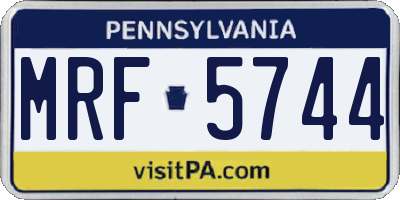PA license plate MRF5744