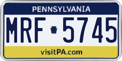 PA license plate MRF5745