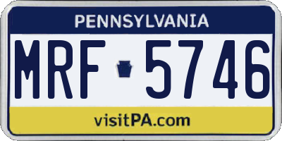 PA license plate MRF5746