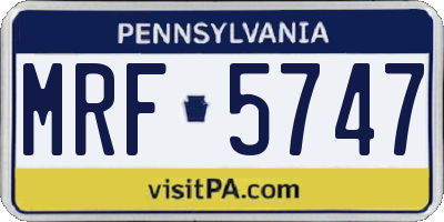 PA license plate MRF5747