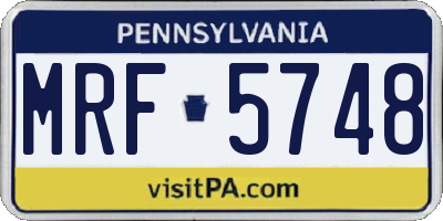 PA license plate MRF5748