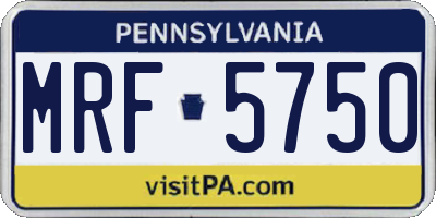 PA license plate MRF5750
