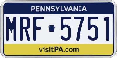 PA license plate MRF5751
