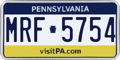 PA license plate MRF5754