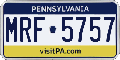 PA license plate MRF5757
