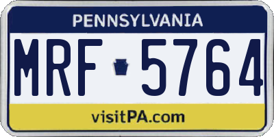PA license plate MRF5764