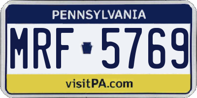 PA license plate MRF5769