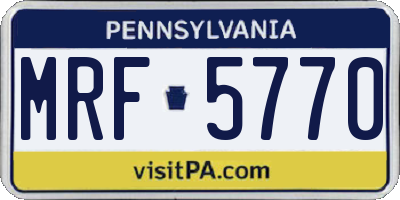 PA license plate MRF5770