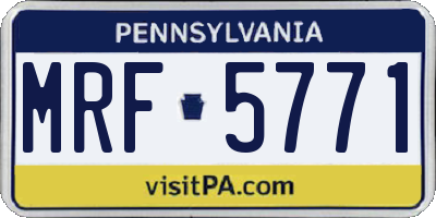 PA license plate MRF5771