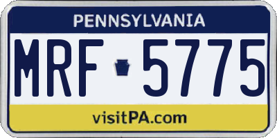 PA license plate MRF5775