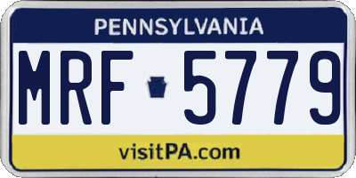 PA license plate MRF5779