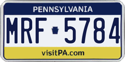 PA license plate MRF5784