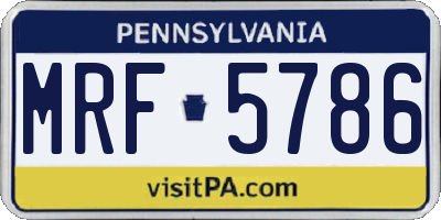 PA license plate MRF5786