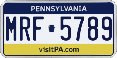 PA license plate MRF5789