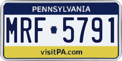 PA license plate MRF5791
