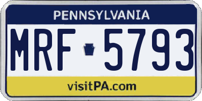PA license plate MRF5793