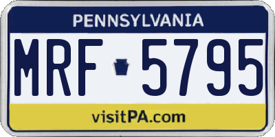 PA license plate MRF5795