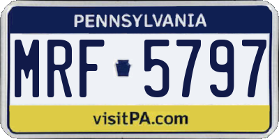 PA license plate MRF5797