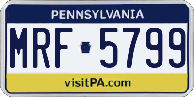 PA license plate MRF5799