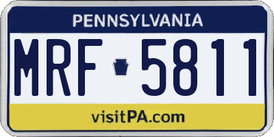 PA license plate MRF5811