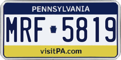 PA license plate MRF5819