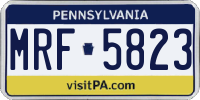 PA license plate MRF5823