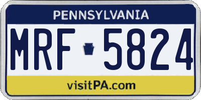 PA license plate MRF5824