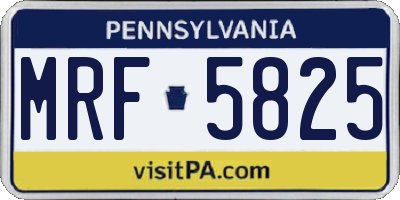 PA license plate MRF5825