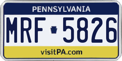 PA license plate MRF5826