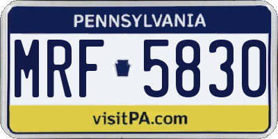 PA license plate MRF5830