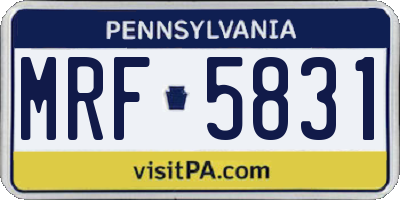 PA license plate MRF5831