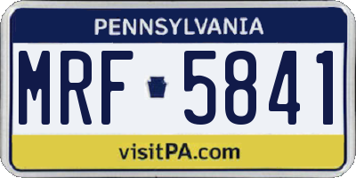 PA license plate MRF5841