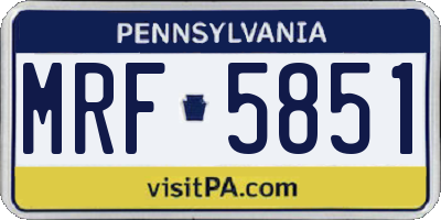 PA license plate MRF5851