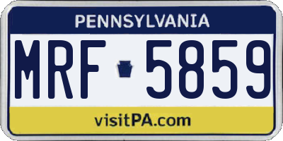 PA license plate MRF5859